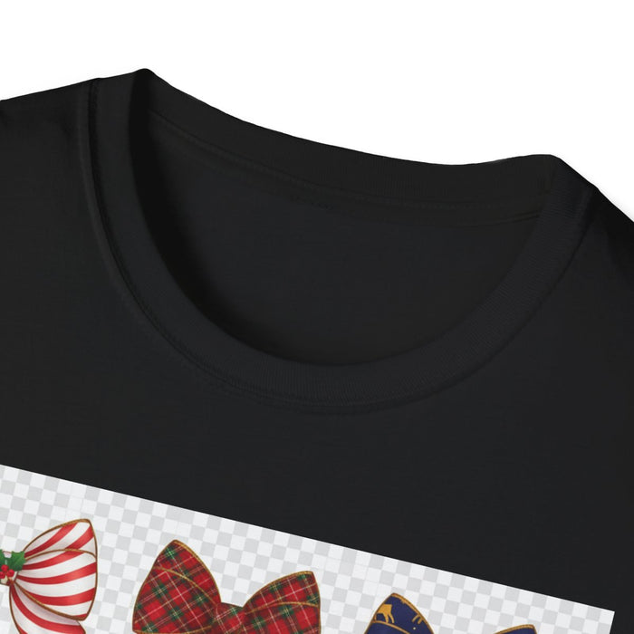 Festive Bow Pattern T-Shirt - funny t-shirt by Cheeky Business