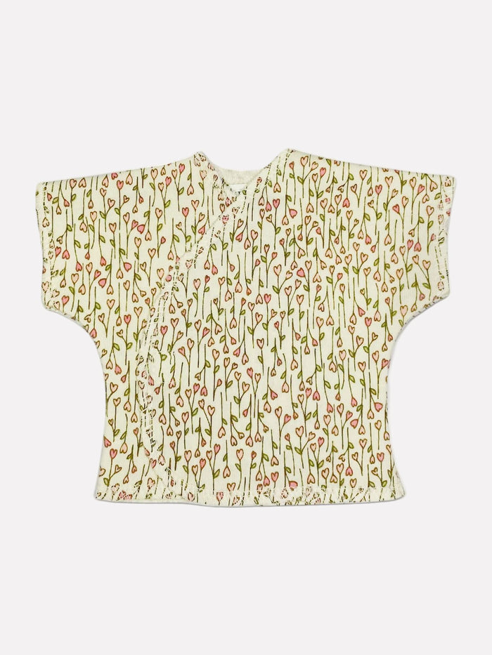 Floral Heart Print Short Sleeve Shirt Top / T-shirt Little Mouse Baby Clothing & Gifts