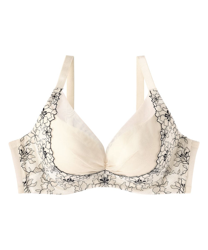 Floral Lift Side Support Lace Push-Up Bra (F-G-H Cup)