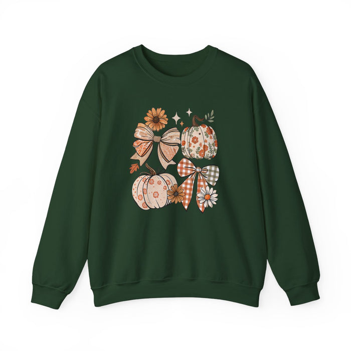 Floral Pumpkin Bow Sweatshirt - funny sweatshirt by Cheeky Business