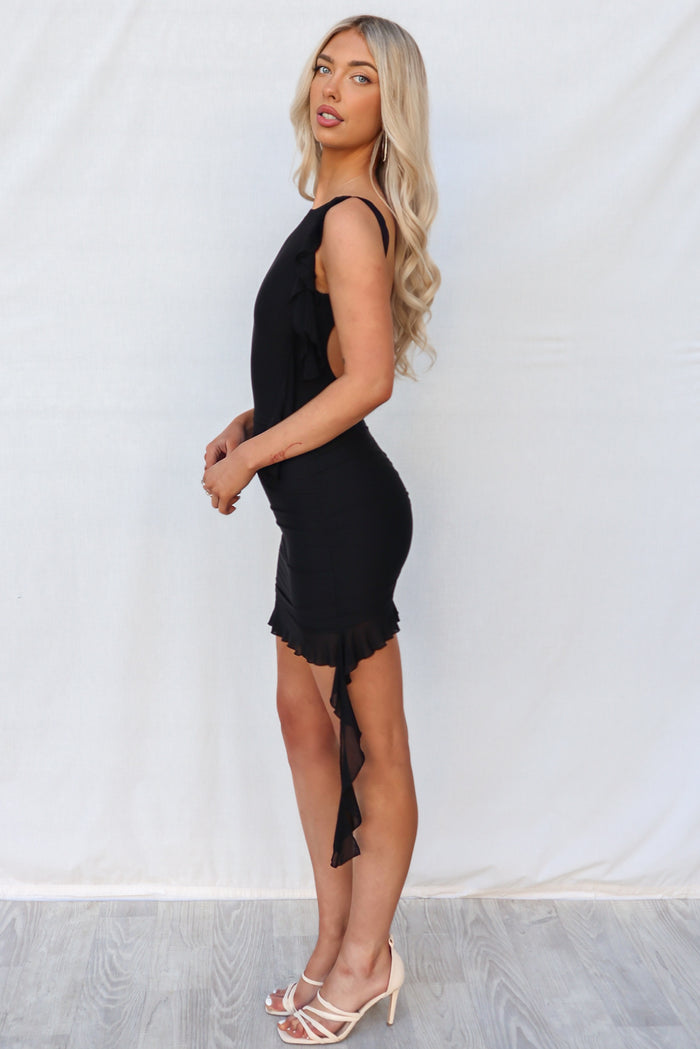 Florella Mini Dress - Black - Runway Goddess