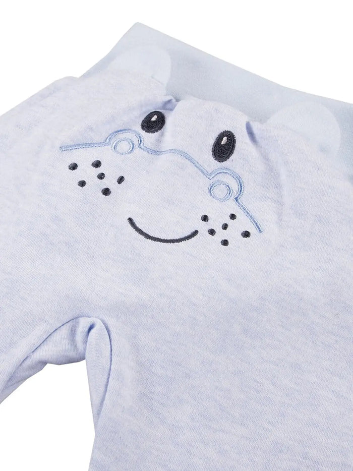 Footed Trousers, Blue With Hippo Face On Rear Trousers / Leggings EEVI