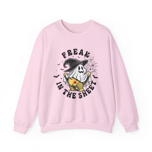Freak In The Sheet Halloween Sweatshirt - funny sweatshirt by Cheeky Business