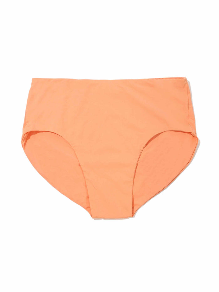 Florence Orange French Brief Swimsuit Bottom Flat Lay, High Rise Recycled Swim Bottom | Hanky Panky