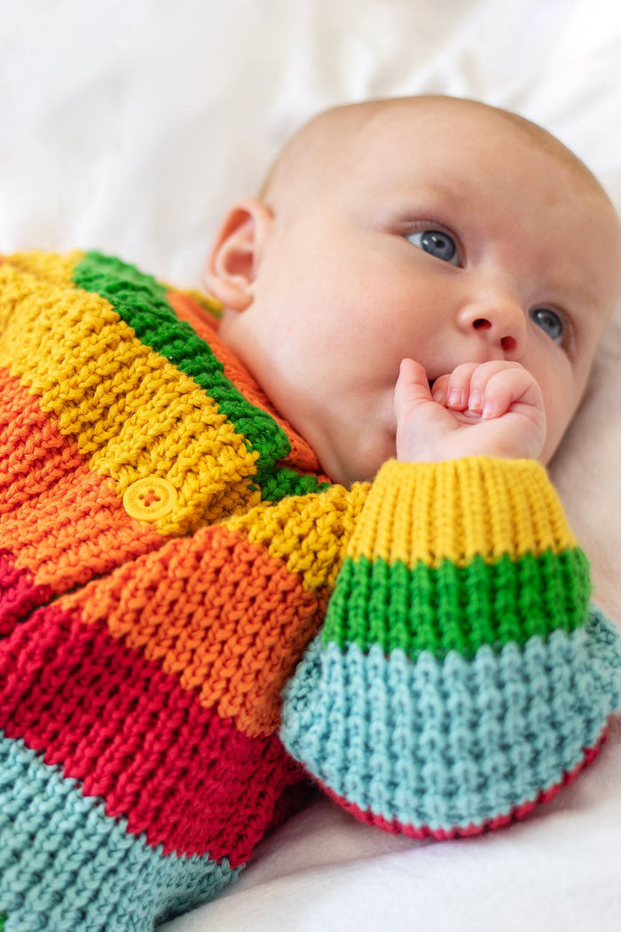 Frugi Organic Cotton Rainbow Cuddly Cardigan Cardigan / Jacket Frugi