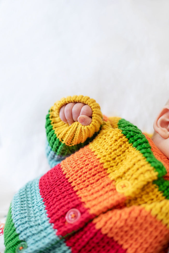Frugi Organic Cotton Rainbow Cuddly Cardigan Cardigan / Jacket Frugi