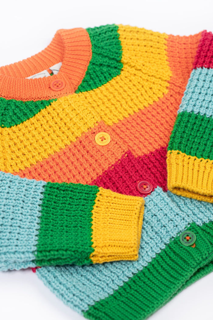 Frugi Organic Cotton Rainbow Cuddly Cardigan Cardigan / Jacket Frugi