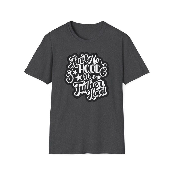 military green t-shirt with bold fatherhood slogan design