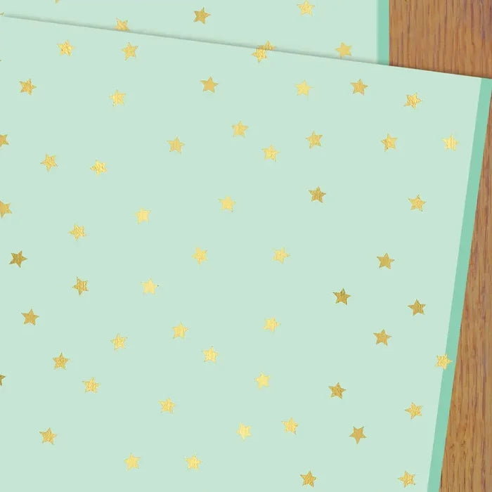 Gold Foiled Green Stars