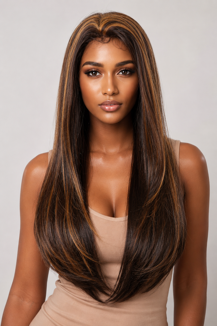 Gilded Strands™ Caramel Kiss Lace Front Wig — 26"