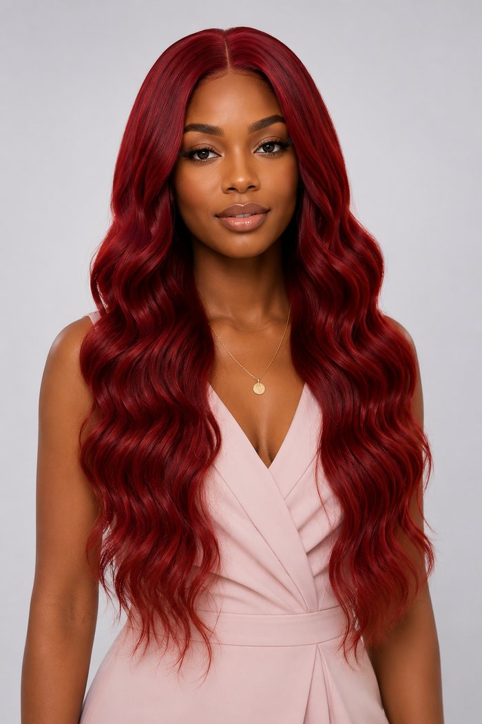 Gilded Strands™ Cherry Ombre Wave Wig — 27"