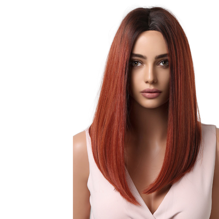 Gilded Strands™ Copper Luxe Straight Wig — 27"