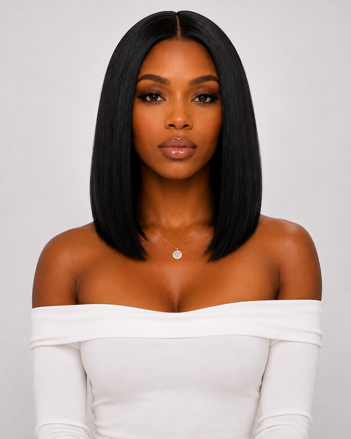 Gilded Strands™ Jet Straight Bob — 12"