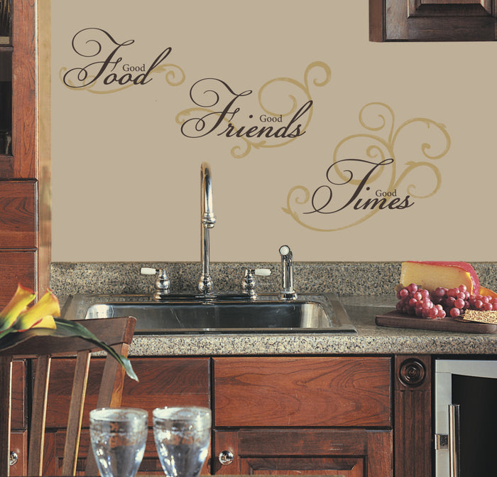 Good Food Good Friends Good Times Peel & Stick Wall Decals image