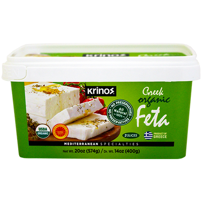 Greek Organic Feta Cheese 400g (Krinos) - MezeHub