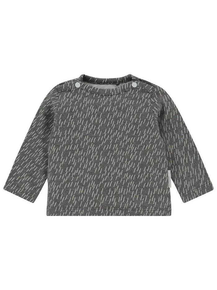 Grey Dash Print Top - Organic Cotton Top / T-shirt Noppies