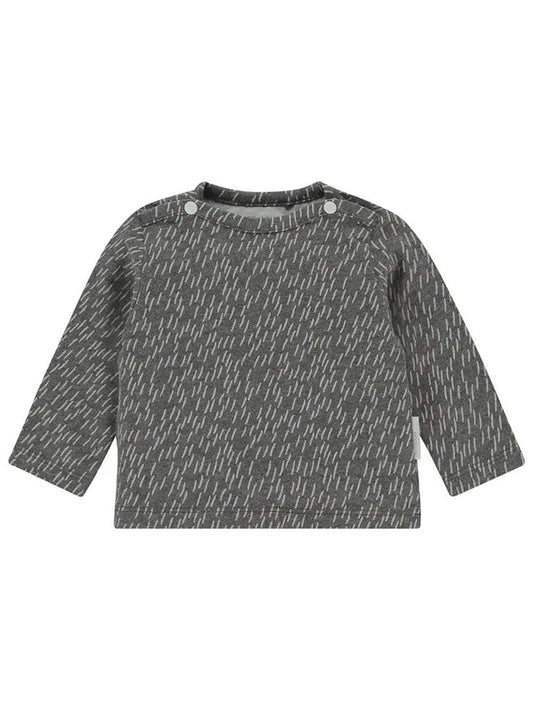 Grey Dash Print Top - Organic Cotton Top / T-shirt Noppies