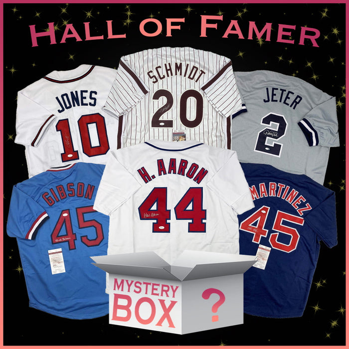 Hall of Famers Autographed/Signed Baseball Jersey Mystery Box with PSA JSA or Beckett COA