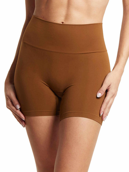 Macchiato Brown HANKY PANKY BODY™ High Rise Bike Short - Front View On Model | Hanky Panky