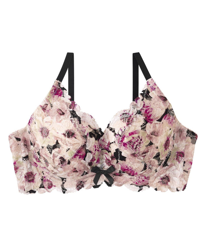 Hazy Flower Side Support Lace Push-Up Bra