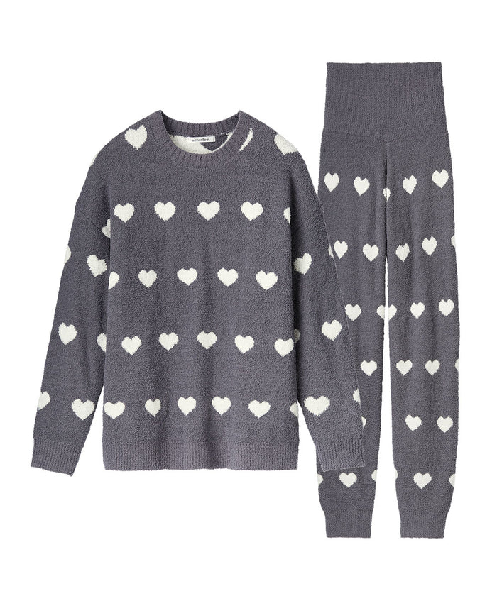 Heart Knit Belly Warmer Top and Bottom Set