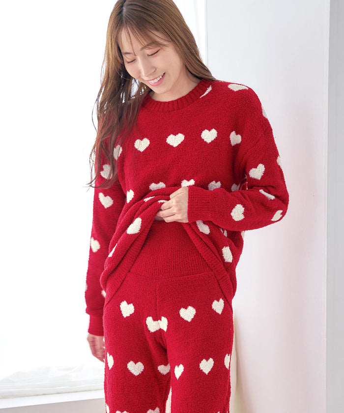 Heart Knit Belly Warmer Top and Bottom Set