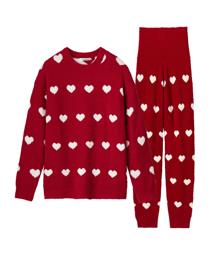 Heart Knit Belly Warmer Top and Bottom Set