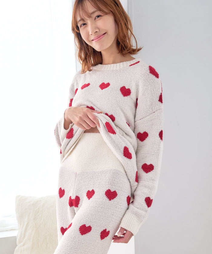 Heart Knit Belly Warmer Top and Bottom Set