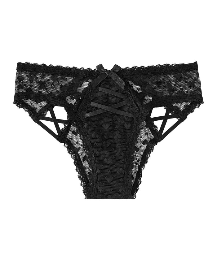 Heart Tulle Lace-up Cheeky