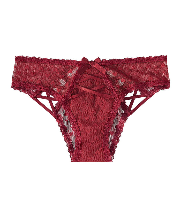 Heart Tulle Lace-up Cheeky