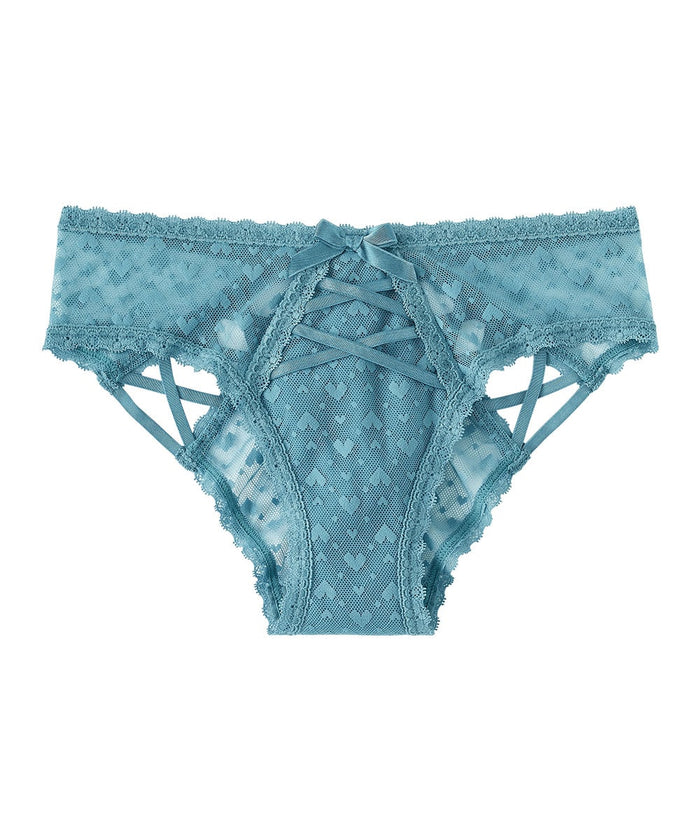Heart Tulle Lace-up Cheeky