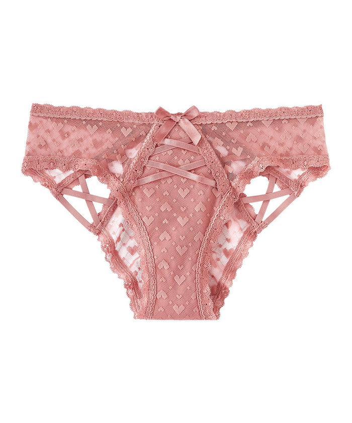 Heart Tulle Lace-up Cheeky