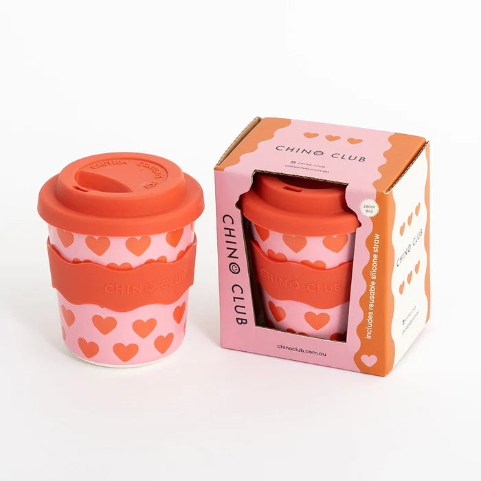 Hearts Kids Keep Cup 240ml + Straw