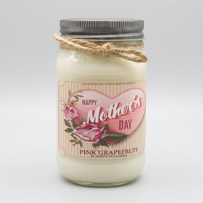 Hearts Pink Grapefruit Mason Jar Candle - Mother's Day Collection