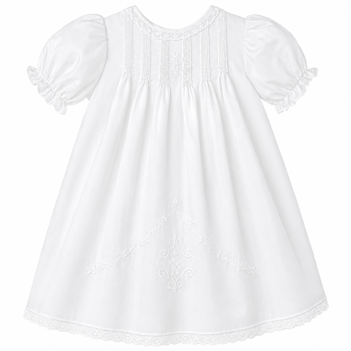 Heirloom Collection Pin Tucks & Embroidered Slip Dress