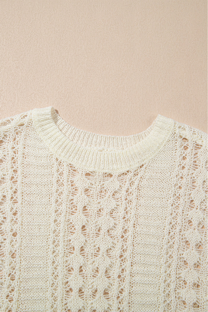 Hollow Out Drop Shoulder Sweater