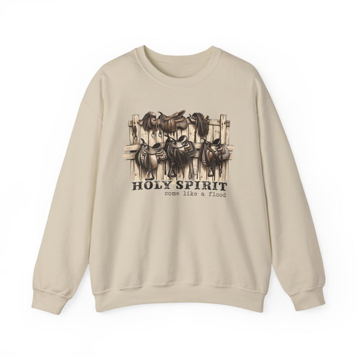 Holy Spirit Come Like a Flood Western Sweatshirt - funny sweatshirt by Cheeky Business