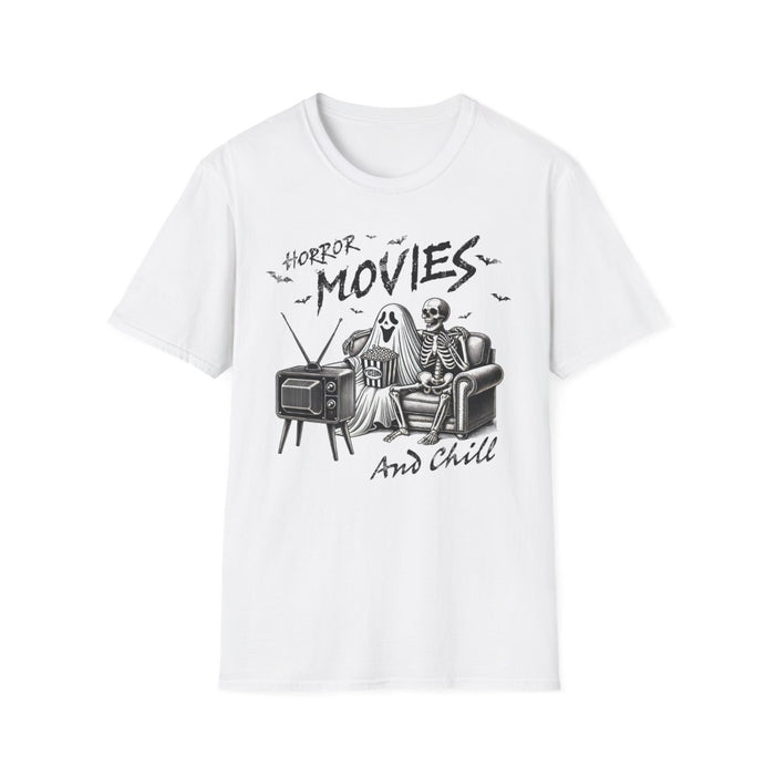 Horror Movies and Chill Graphic T-Shirt - funny t-shirt by Cheeky Business