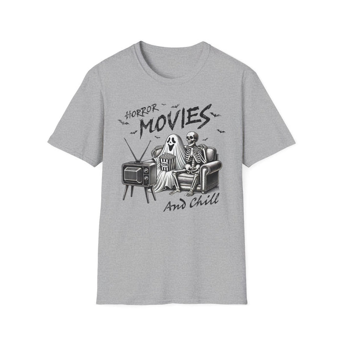 Horror Movies and Chill Graphic T-Shirt - funny t-shirt by Cheeky Business