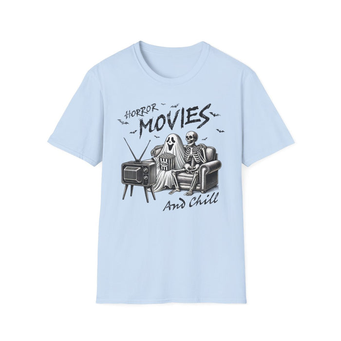 Horror Movies and Chill Graphic T-Shirt - funny t-shirt by Cheeky Business