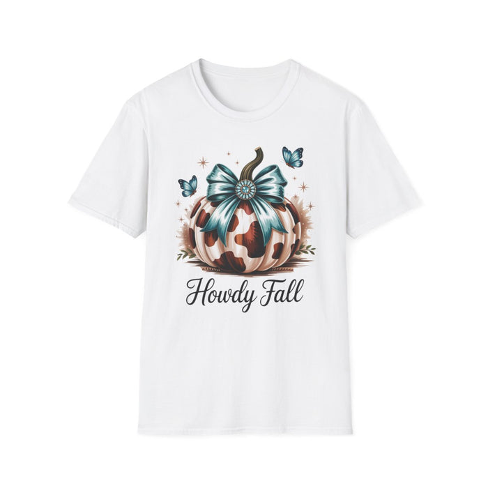 Howdy Fall Leopard Pumpkin T-Shirt - funny t-shirt by Cheeky Business