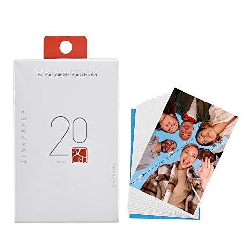 HPRT MT53 photo paper 2X3', Compatible with all Zink photo printers, Sticker white paper