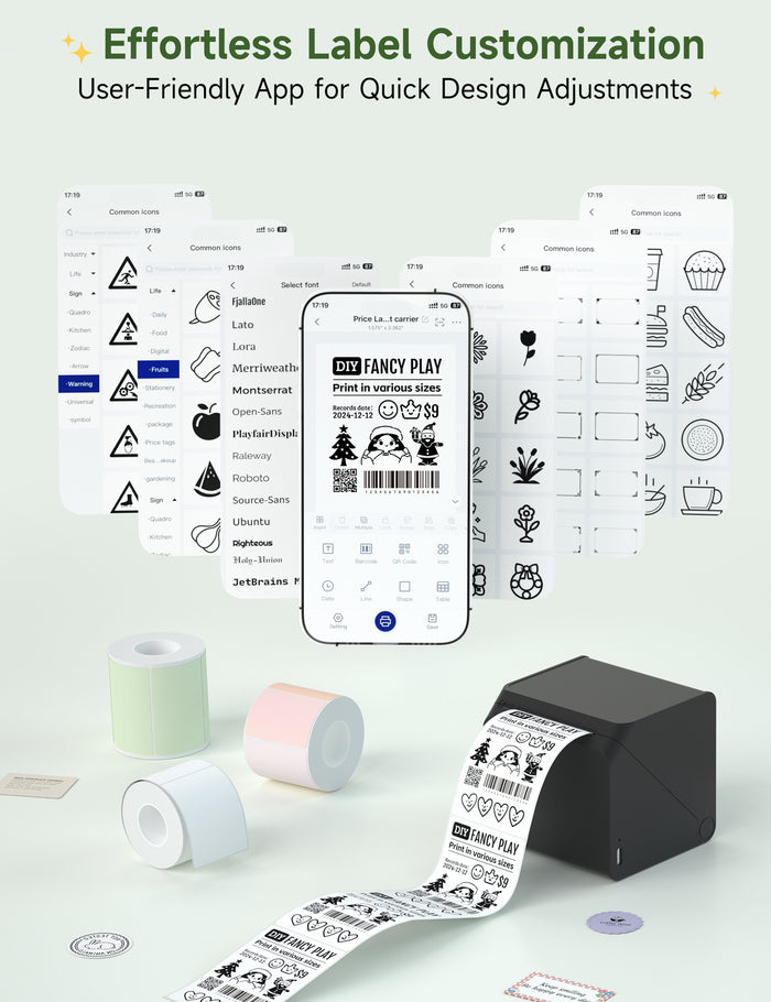 HPRT T260LR  Bluetooth Portable Thermal Label Maker with 1 Roll Sticker Paper