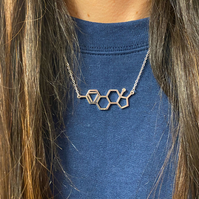HRT Estrogen Molecule Necklace