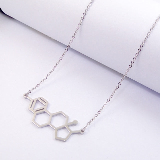 HRT Estrogen Molecule Necklace