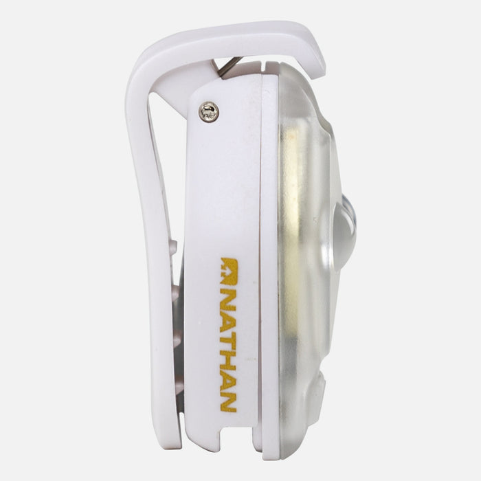 color:White/Red||view:SKU Image On Body||index:4||seo:Nathan HyperBrite Mini 2 (2-Pack) - White/Red - Side View of White HyperBrite Light