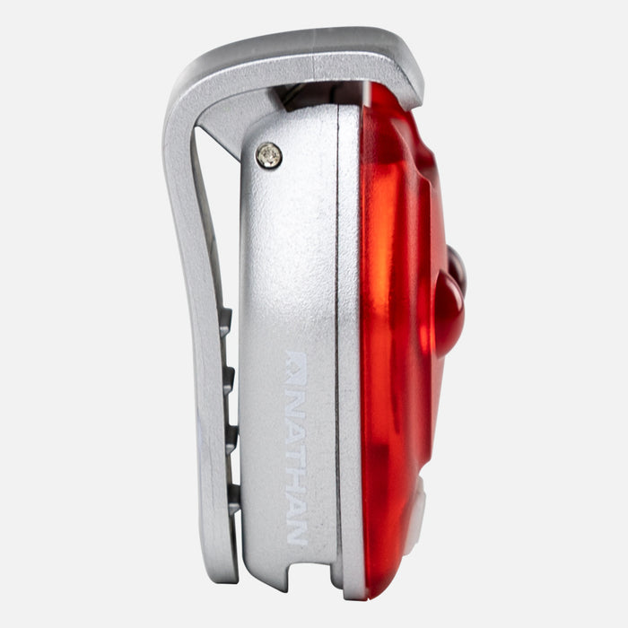 color:White/Red||view:SKU Image On Body||index:6||seo:Nathan HyperBrite Mini 2 (2-Pack) - White/Red - Side View of Red HyperBrite Light