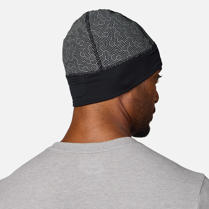 color:Black/Hex Print||seo:Nathan HyperNight Beanie 2 - Black/Hex Print - On Model, Back View