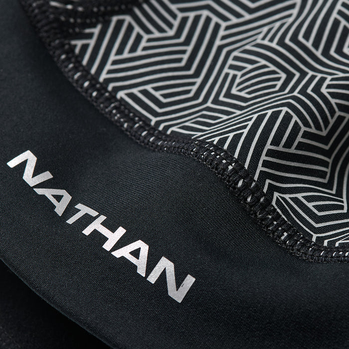 color:Black/Hex Print||seo:Nathan HyperNight Beanie 2 - Black/Hex Print - Detail View of Reflective Print