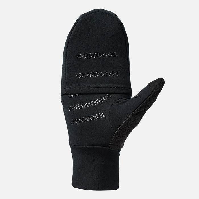 color:Black/Hex Print||seo:Nathan HyperNight Reflective Convertible Mitt 2 - Black/Hex Print - Palm of Hand View